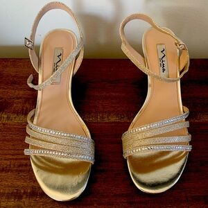 Nina Gold Strappy Heel